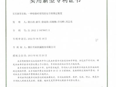 一种检修时使用的安全销锁定装置