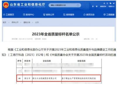 聚焦精益出产治理制作，，赏金国际机械荣获“全省质量标杆”荣誉！
