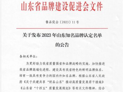 上榜！赏金国际机械入选“山东驰名品牌”！